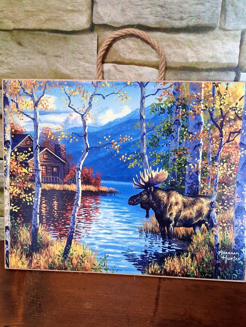 Northwoods Retreat Wood Painted Picture